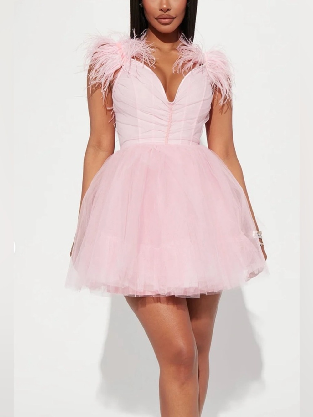 Fashion nova so in love, pink mini dress M NWT